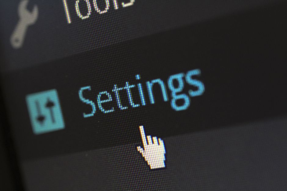 Settings menu open on a television screen