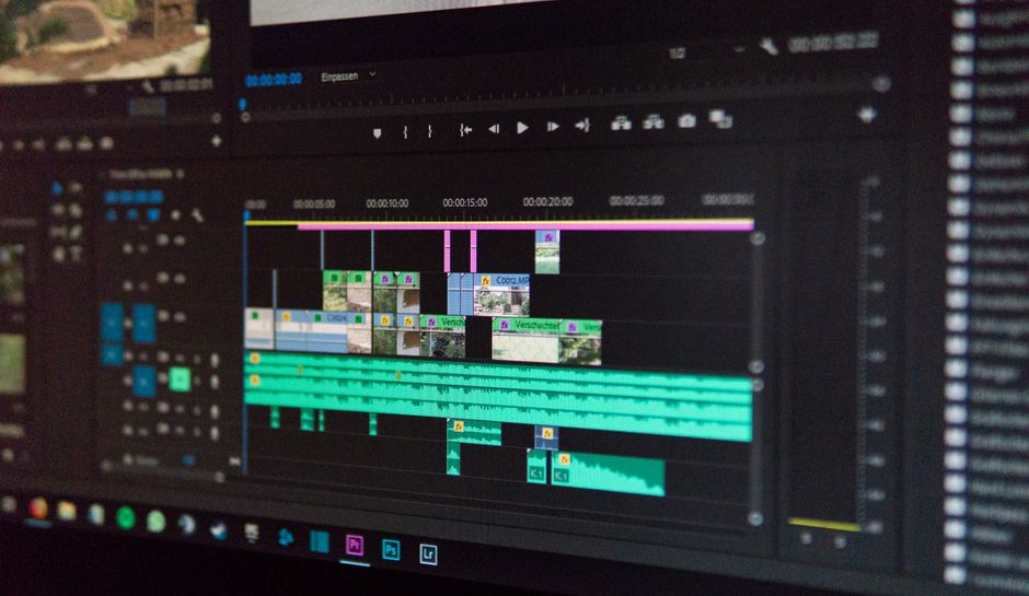 Video software showing technical readouts on a monitor