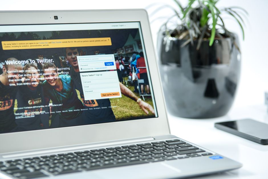 Login details being typed on a laptop