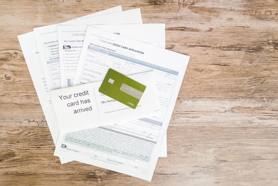 Bank card resting on a printed statement