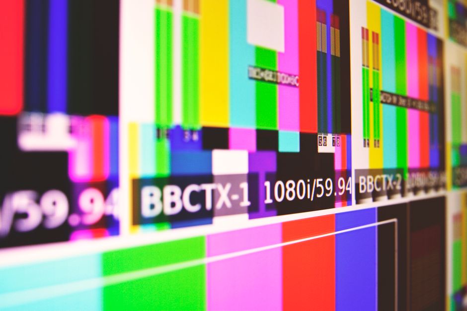 Close-up of a television panel showing fine detail