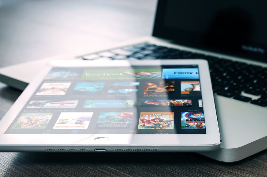 Small streaming media player on a shelf