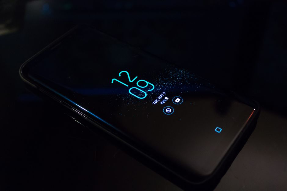 Speed test running on a phone screen