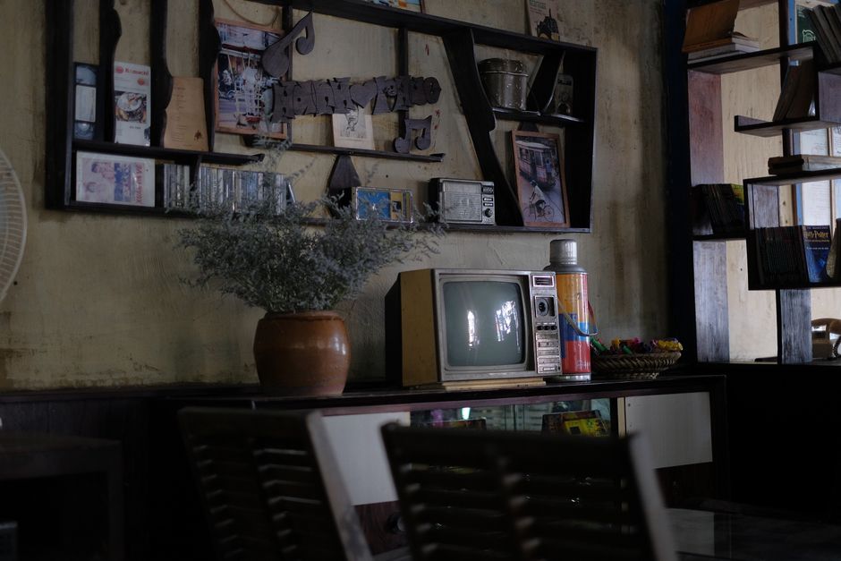 Older television in a living room
