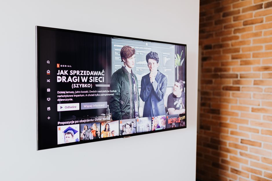 A television showing a smart TV interface
