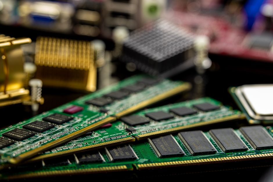 A stick of computer RAM on a desk