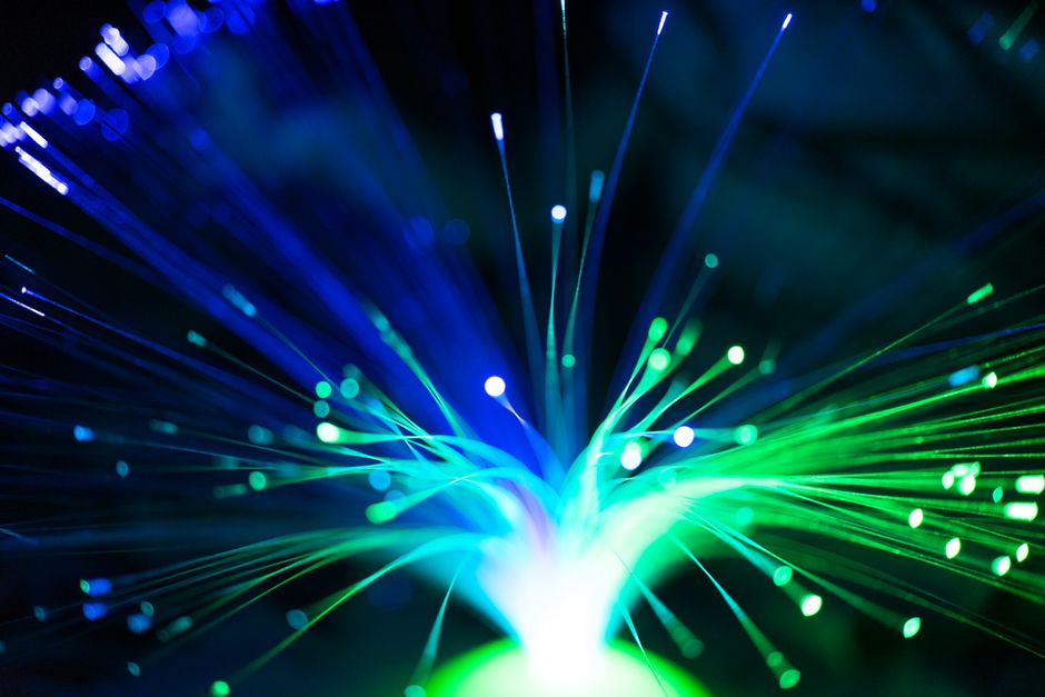 Fibre optic cables carrying light