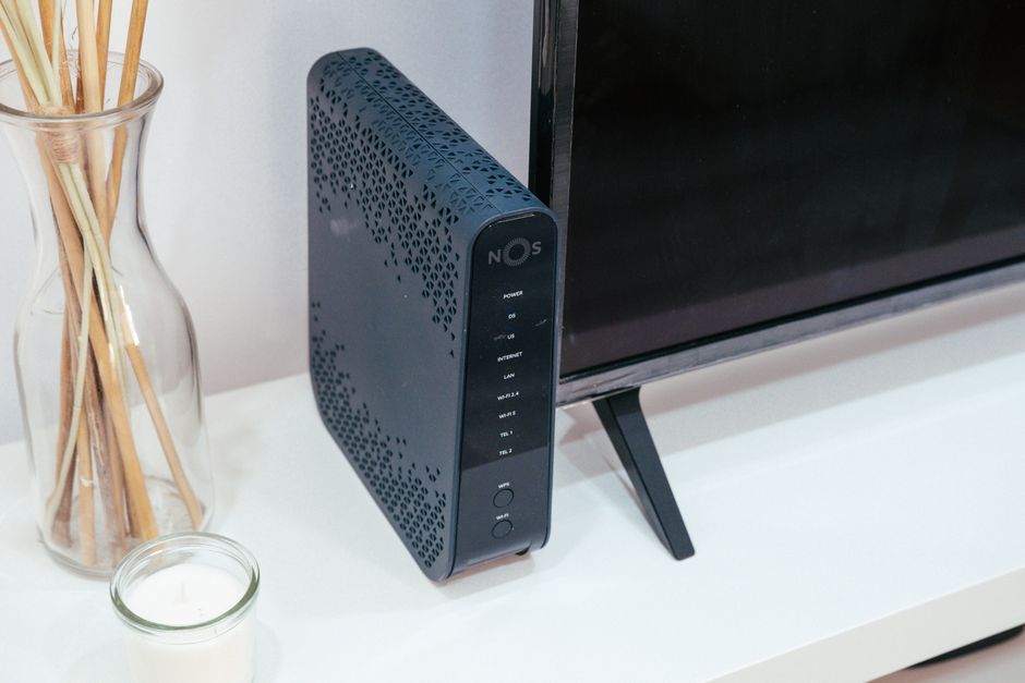 Home Wi-Fi router on a shelf